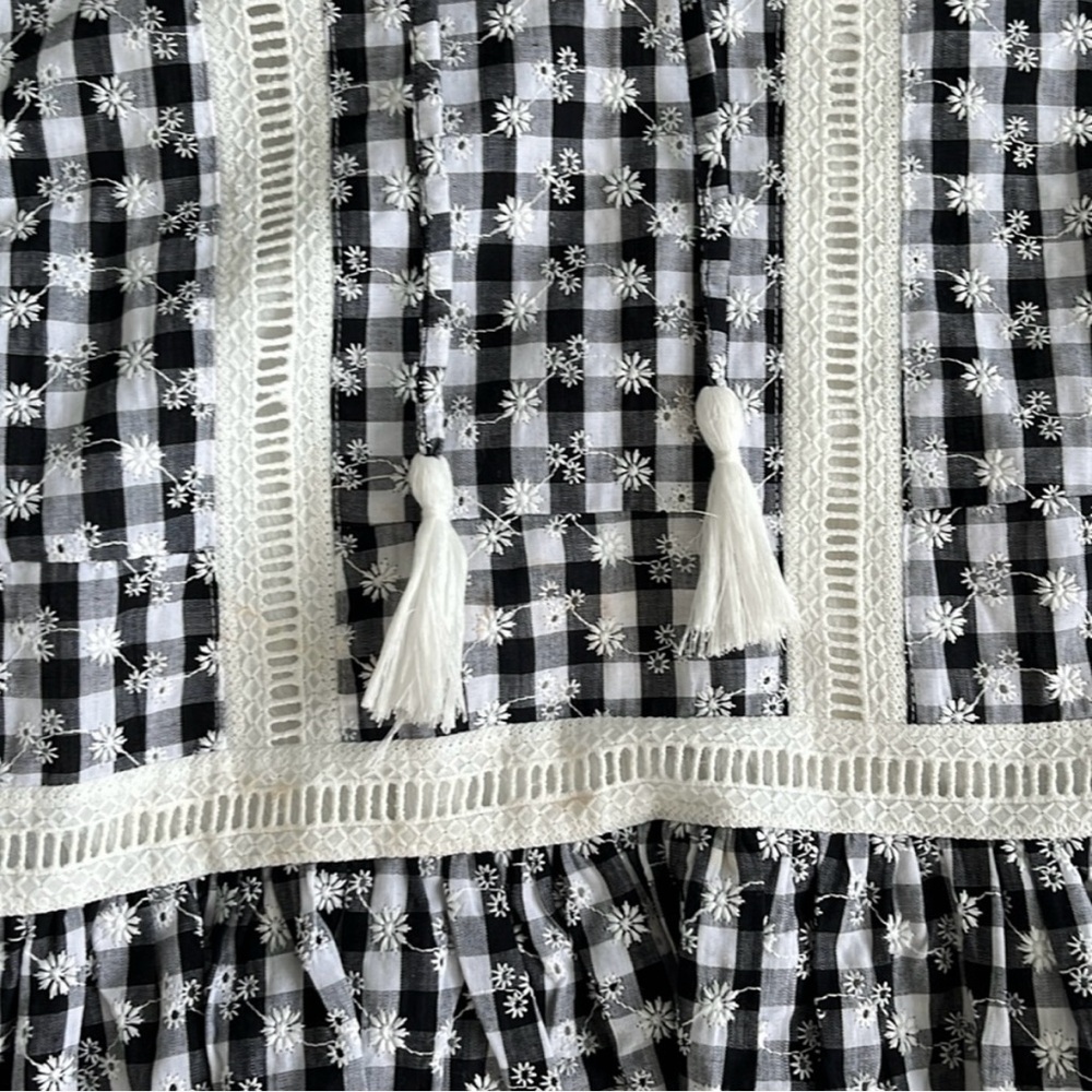 NWOT Allison New York Dropped Waist Women's Black & White Summer Dress - Picture 6 of 10